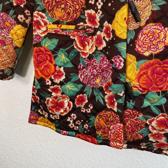 Vintage Quilted Jacket Women 10 Floral Toggle Button Boho Mr Z San Fransisco - Picture 6 of 14
